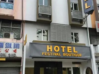 a hotel sign in front of a building at Festival Boutique Hotel @ Kampung Pandan in Kuala Lumpur