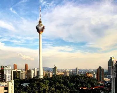 a view of a city skyline with a tower at AnCasa Hotel Kuala Lumpur, Chinatown in Kuala Lumpur