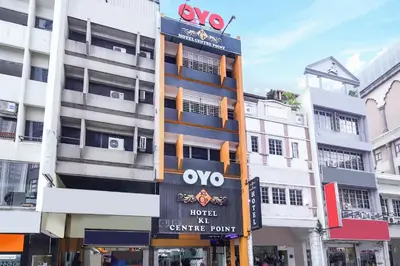 a building with a sign on the side of it at Hotel O Kl Centre Point in Kuala Lumpur