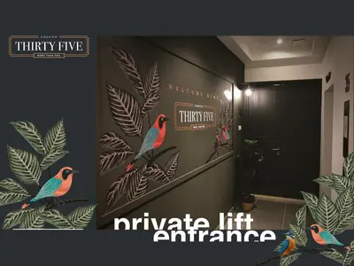 a bathroom with a painting of birds on the wall at KL Gateway Premium Residence - Easy LRT Access in Kuala Lumpur