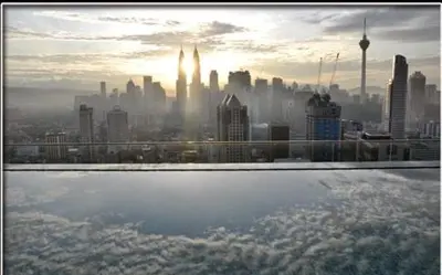 a view of a city from the top of a building at Maxhome@Regalia suite residence. KL in Kuala Lumpur