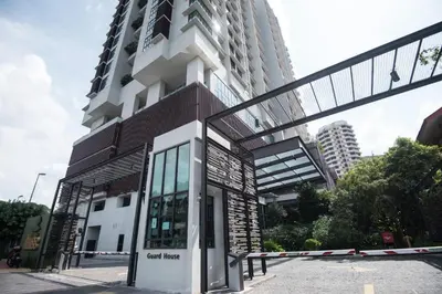 a building with a glass door in front of it at Damai 88 by Moka near KLCC in Kuala Lumpur