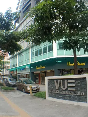 a van parked in front of a building at VUE RESIDENCES SERVICE SUITE 2 ROOMS DELUXE 6 Pax in Kuala Lumpur