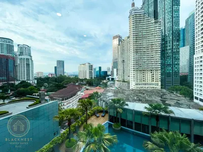 a view of a city skyline with tall buildings at Vortex Suites KLCC by BlackNest in Kuala Lumpur