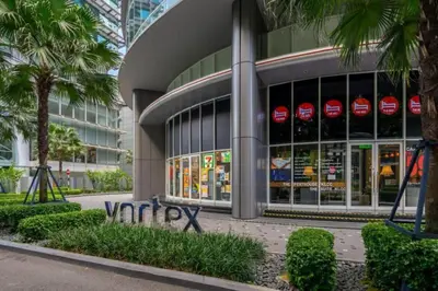 a view of a vittoria store in a building at Vortex Suites KLCC by BlackNest in Kuala Lumpur