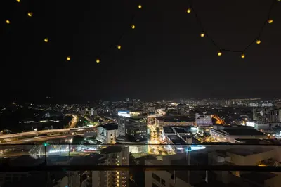 a view of the city at night at Kisetsu no ie, KLCC Kuala Lumpur in Kuala Lumpur