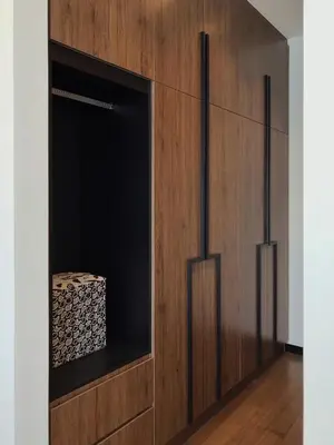 a wooden cabinet with a window in a room at MyCrib Opus Recidence 3 bedroom BBintang in Kuala Lumpur