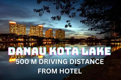 a city skyline at night with the words danova kota lake m driving at Seeds Hotel PV128 Setapak in Kuala Lumpur
