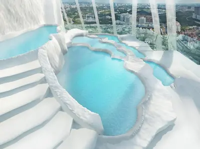 a water slide at the top of a building at ARTE MONT KIARA BY PSM Luxury Suites in Kuala Lumpur