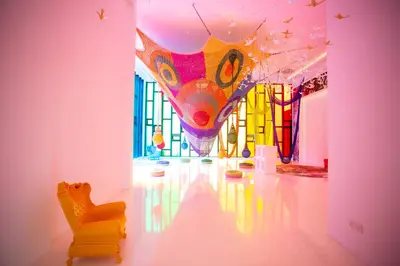 a room with a brightly colored room with a balloon at ARTE MONT KIARA BY PSM Luxury Suites in Kuala Lumpur