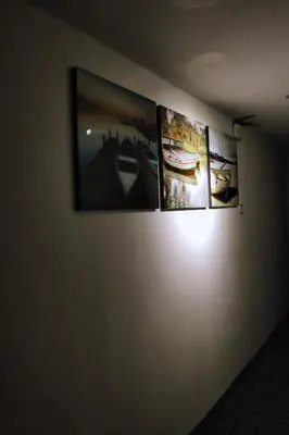 three pictures hanging on a wall in a room at Rain Forest Hotel in Kuala Lumpur