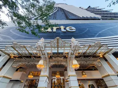 a view of the facade of a building at Arte Mont Kiara Luxury Suite with Heated Jacuzzi Pods - Free Parking - Next to MITEC- by The Stay Hub in Kuala Lumpur