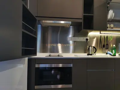 a kitchen with a stove and a stove top oven at Ceylonz Suites KL Studio near Bukit Bintang - Living Signature in Kuala Lumpur