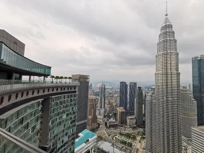 a view of the city from the top of a building at Sky Suites KLCC by Autumn Suites Premium Stay in Kuala Lumpur