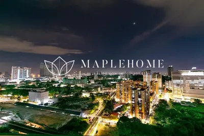 a view of a city at night with the words napilonia at D'Majestic Premier Suites Kuala Lumpur in Kuala Lumpur