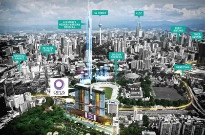 an aerial view of a city with many tall buildings at OPUS RESIDENCE KL I HomeBrickz in Kuala Lumpur
