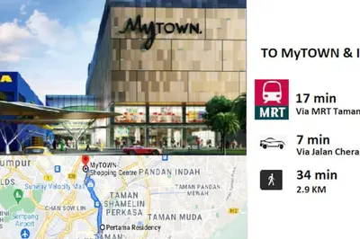 a screenshot of a map of a city with a building at Private Jacuzzi Staycation at KL City 921 in Kuala Lumpur