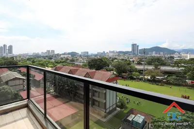 a view of the city from the balcony of a building at Astoria Ampang in Kuala Lumpur