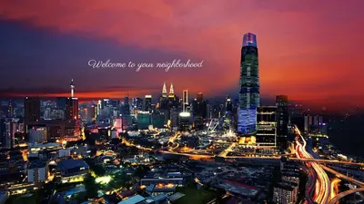 a view of a city at night at Modern Designer Suite at Continew, TRX KLCC View, Next to IKEA in Kuala Lumpur