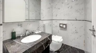 a bathroom with a sink and a toilet at Platinum 2 by DM Suites KLCC , Kuala Lumpur in Kuala Lumpur