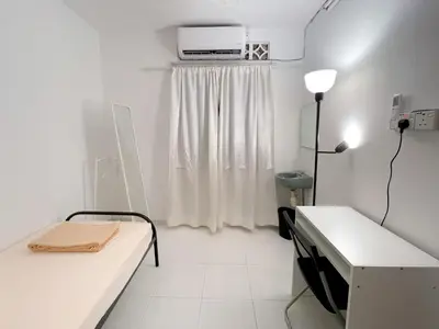 a white room with a bed and a window at Tiong Nam 32, Heart of Kuala Lumpur, 15mins to KLCC, 6 mins to LRT PWTC in Kuala Lumpur