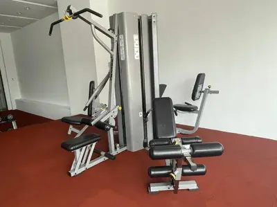 a gym with cardio equipment in a room at Romantic Suite with Private Jacuzzi 176 in Kuala Lumpur