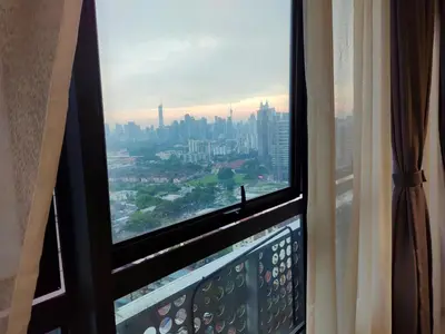 a view of a city from a window in a hotel at Arte plus by Nicestay in Kuala Lumpur