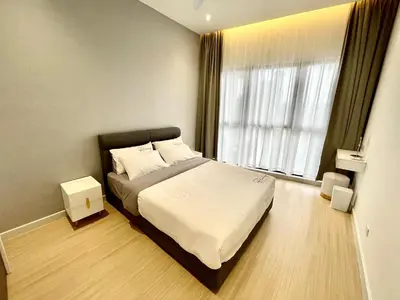 a small bedroom with a bed and a window at Continew Residence by Shuen in Kuala Lumpur