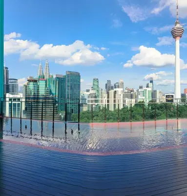 a view of a city skyline with the space needle at The RED in Kuala Lumpur