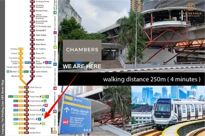 a collage of photographs of a train on the tracks at Chambers Residence Kuala Lumpur by Roam in Kuala Lumpur