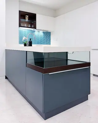 a kitchen with a white counter with a sink at Tropicana The Residence suites by VV Homestay KLCC in Kuala Lumpur