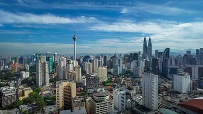 an aerial view of a large city with tall buildings at Superior Maya Kuala Lumpur in Kuala Lumpur