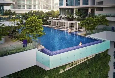 an overhead view of a swimming pool in a building at S37- Bukit Bintang 3 Bedroom Suite with Netflix Robertson in Kuala Lumpur