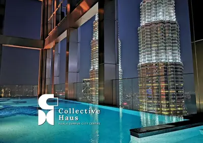 a rendering of a building with a city skyline at Tropicana Residence Kuala Lumpur by Collective Haus in Kuala Lumpur