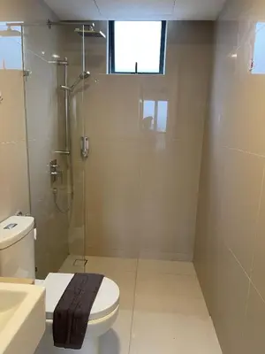 a bathroom with a shower and a toilet and a sink at 7PAX Kepong DesaPark Publika MontKiara 100Mbps in Kuala Lumpur