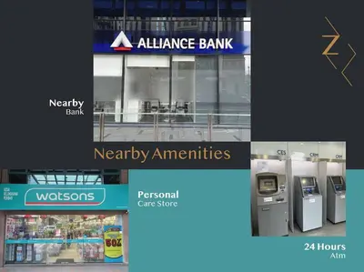a collage of photos of a bank and a bank with machines at Scarletz Suites • KLCC • King Bed (R) in Kuala Lumpur