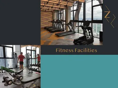a gym with a bunch of treadms and machines at Scarletz Suites • KLCC • King Bed (R) in Kuala Lumpur