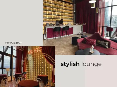 a living room with a red couch and a table at Scarletz Suites • KLCC • King Bed (L) in Kuala Lumpur