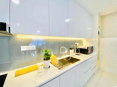 a kitchen with a sink and a counter top at Lavile A-Z Property Management Service @ welcome pm for more info in Kuala Lumpur
