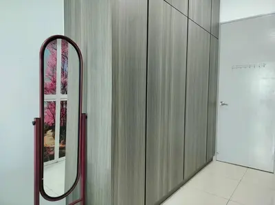 a mirror on the side of a wall in a room at Ampang 2-4 pax Studio AmpPoint in Ampang